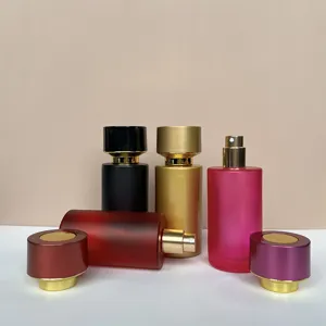 Frascos de perfume de vidrio de 50ml con bombas de spray, perfectos para viajes y uso cosmético.