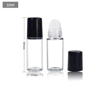 bouteille de rouleau d'huile essentielle de 30ml flacon vide en verre clair pour massage