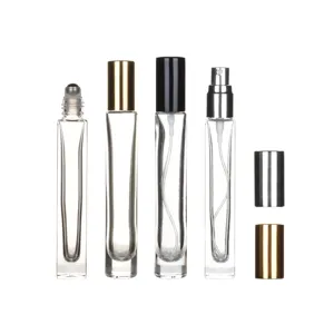 Σet 10ml γυάλινα μπουκάλια αρώματος σπρέι και ρόλερ, φορητά άδεια δοχεία καλλυντικών ταξιδιού.
