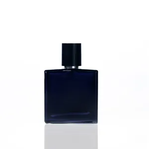 Dunkelblaue quadratische Glas Parfum Zerstauber Flasche leere Kosmetik Spruehbehälter