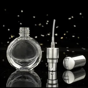 10ml Round Clear Glass Perfume Spray Bottle Cosmetic Refillable Packaging Container