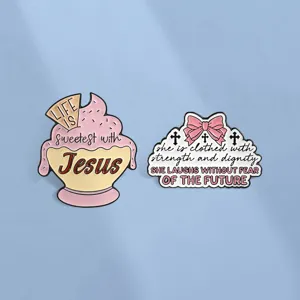Broche de Esmalte con Versículos Bíblicos Inspiradores Aleación de Zinc Citas Religiosas Jesús Fuerza y Dignidad Insignia Para Mochila Ropa
