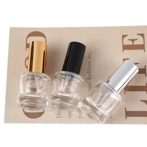 8ml cylinder glass perfume atomizer bottles with gold black silver spray caps for samples travel