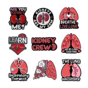 Creatieve Medische Orgaan Hart Long Nier Emaille Pin Zinklegering Broche Cadeau Voor Arts Verpleegkundige Student Badge