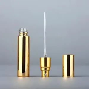 Flacone di profumo in vetro galvanizzato oro 10ml contenitore spray atomizzatore portatile.