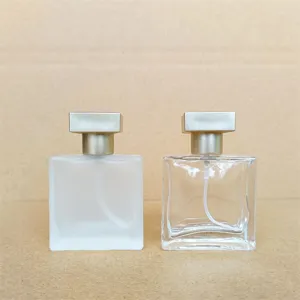 25ml square glass perfume spray bottle portable empty cosmetic refillable container
