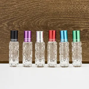 6ml Glas Ätherisches Öl Roller Flaschen mit bunten Metallkappen für Parfüm und Kosmetik.