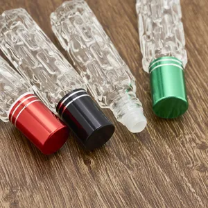 6ml Glas ätherisches Öl Roller Flasche nachfüllbar Parfüm Roll on Flasche mit buntem Deckel