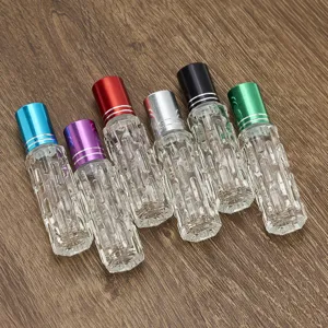6ml glas ätherisches öl roller flasche nachfüllbare parfüm glas spender mit metallkappe