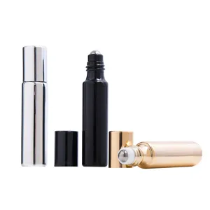 Γυάλινο μπουκάλι roll-on UV 10ml με ηλεκτρολυτική επίστρωση για αιθέρια έλαια και κρέμα ματιών.