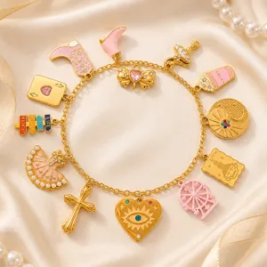 Pendentifs de Bijoux DIY en Acier Inoxydable Émail Chapeau de Cowboy Tasse à Café Cœur Botte Ballerine Strass pour Collier Bracelet Fabrication Accessoires DIY