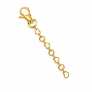 Gold titanium steel bag chain detail featuring heart and circular links