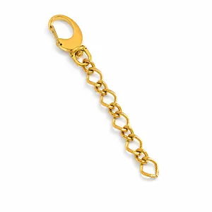 Detailed view of gold titanium steel DIY bag pendant chain with carabiner clasp