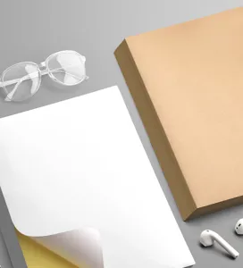 Blank A4 sticker paper self-adhesive labels for laser printer crafting and printing office use detail view