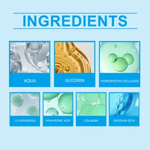 Detailed ingredient breakdown showing key skincare components like hyaluronic acid and collagen.