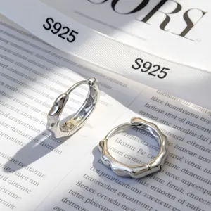 Minimalistische 925 Sterling Silber Wellen Huggie Creolen Für Damen Vielseitige Kleine Schläfer Kreis Ohrringe Gold Silber Schmuck Geschenk