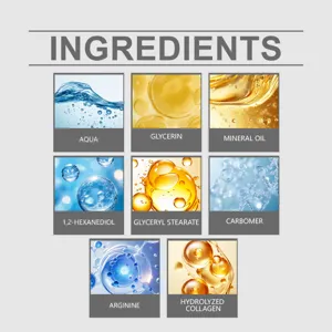 Detailed view of facial serum active ingredients, highlighting key hydrating elements.