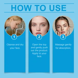 Usage instruction guide for Zyvarn collagen facial cream and daily skin care application steps.