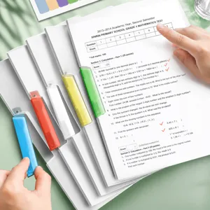 Transparenter Kunststoff Rotierender Zugstangen Ordner Dokumenten Aufbewahrungstasche Testpapier Organizer
