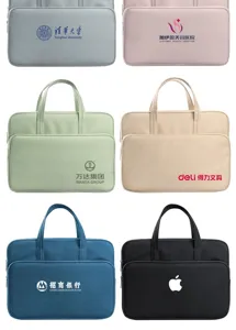 Mehrschichtige Dokumententasche aus Leinen, grosse Kapazitaet, stylische Handtasche.