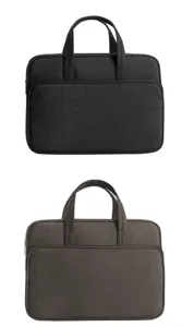 Waterproof business laptop briefcase handbag, large capacity elegant design for office use.