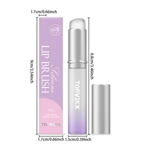 TORVIKX silicone lip brush with protective cap and packaging box, professional makeup tool.