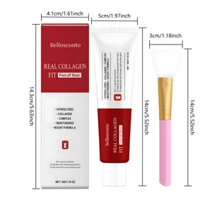 Kollagen Abziehmaske Set mit Pinsel, Hautpflege Gesichtspflege Produkt mit Maßen.