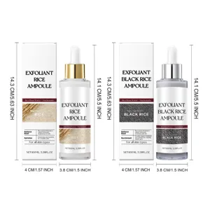 Specifications detaillees et dimensions precises des bouteilles d'ampoule de riz noir.