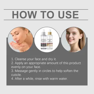 Guide d'instructions détaillé montrant comment utiliser le sérum ampoule exfoliant doux.