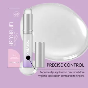 TORVIKX Silicone Lip Brush for precise makeup application, portable travel makeup tool.
