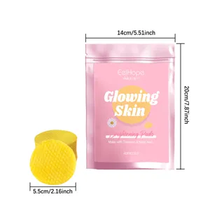 EelHope turmeric and kojic acid brightening cleansing pads 40pcs facial skincare.