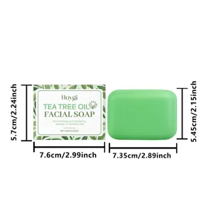 Savon facial à l'huile d'arbre à thé HOYGI 100g, purifiant et rafraîchissant pour peau sensible.
