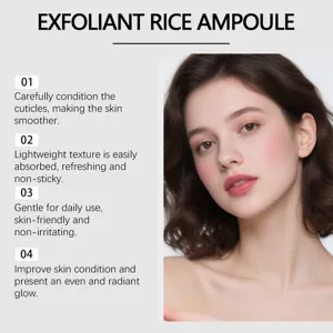 Vue détaillée de l'ampoule de riz exfoliante pour une peau douce et lumineuse.