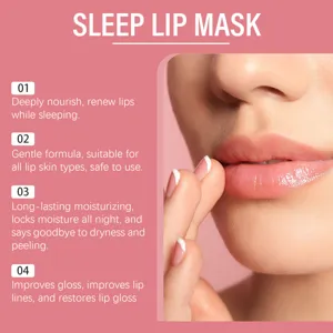 Gros plan du masque de nuit hydratant pour les lèvres, soin réparateur intensif et nourrissant.