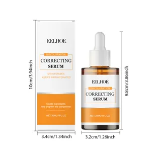 Ορός προσώπου Eelhoe 30ml για διόρθωση δυσχρωμιών με πιπέτα και κουτί με λεπτομέρειες.