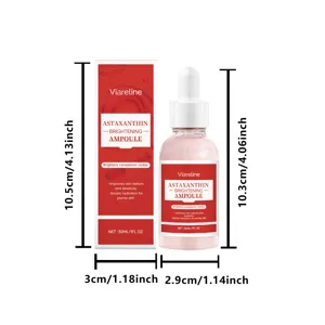 Siero fiala schiarente all'astaxantina VIARELINE 30ml con pipetta e confezione di imballaggio.