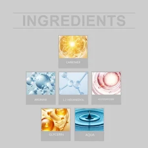 Infografica degli ingredienti del siero viso con principi attivi come astaxantina.