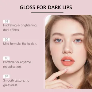 Gloss à lèvres hydratant à texture lisse et design portable pour le soin des lèvres foncées.