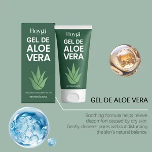 Detailed view of soothing aloe vera gel texture, highlighting moisturizing and refreshing formula.