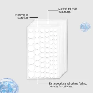 Hydrocolloid acne patch detail view showing multi-layer stacked transparent spot treatment stickers.