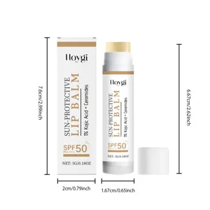 Baume à lèvres protecteur HOYGI SPF50 PA++++ à l'acide kojique et céramides, soin hydratant.