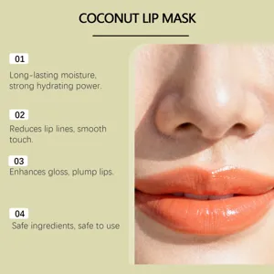 Mascarilla labial hidratante de coco con fórmula nutritiva, suavizante y brillante para ti.