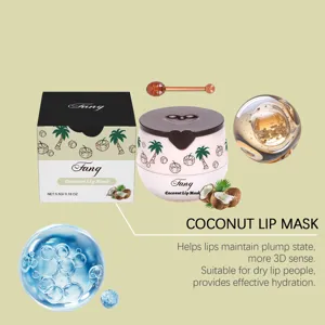 Mascarilla labial hidratante de coco para mantener labios suaves, tersos y con volumen.