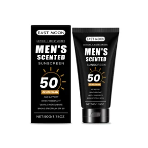 EAST MOON Crème Solaire Parfumée Homme SPF 50 Hydratante Protection UV 50g Soin Visage