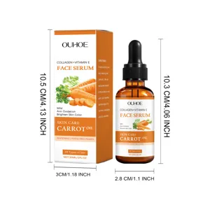 Siero Viso Olio di Carota OUHOE Idratazione Profonda Illuminante Anti-Età Pelle 30ml