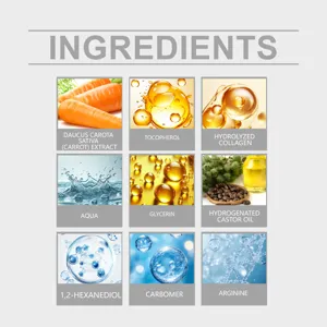 OUHOE siero viso ingredienti immagine di dettaglio con estratto di carota, collagene e glicerina.
