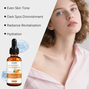 Siero viso carota OUHOE idrata profondamente, illumina l'incarnato e riduce le macchie.