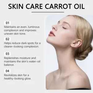 Dettaglio siero viso all'olio di carota, idratante e illuminante per la pelle cura quotidiana.