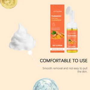 Nettoyant visage au curcuma Jaysuing avec pinceau, mousse nettoyante douce, soin 100ml.