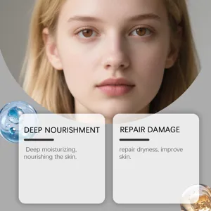 Detailed view of facial moisturizing cream, showing deep nourishment and skin repair benefits.